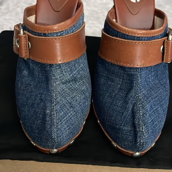 Dolce&Gabbana clogs heels 4” excellent condition denim n leather gorgeous sz 37 - Picture 3 of 8